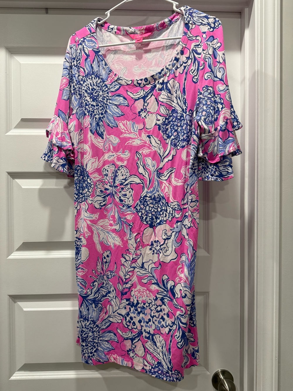 Lilly Pulitzer Pink, Blue & White Floral Dress